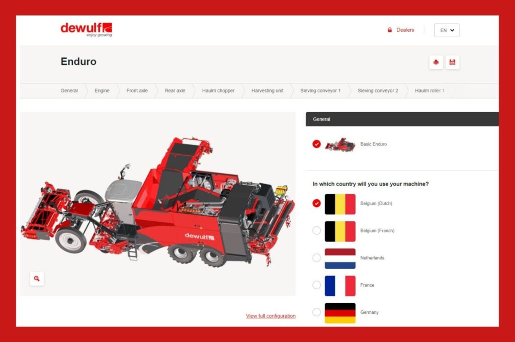 Dewulf online configurator