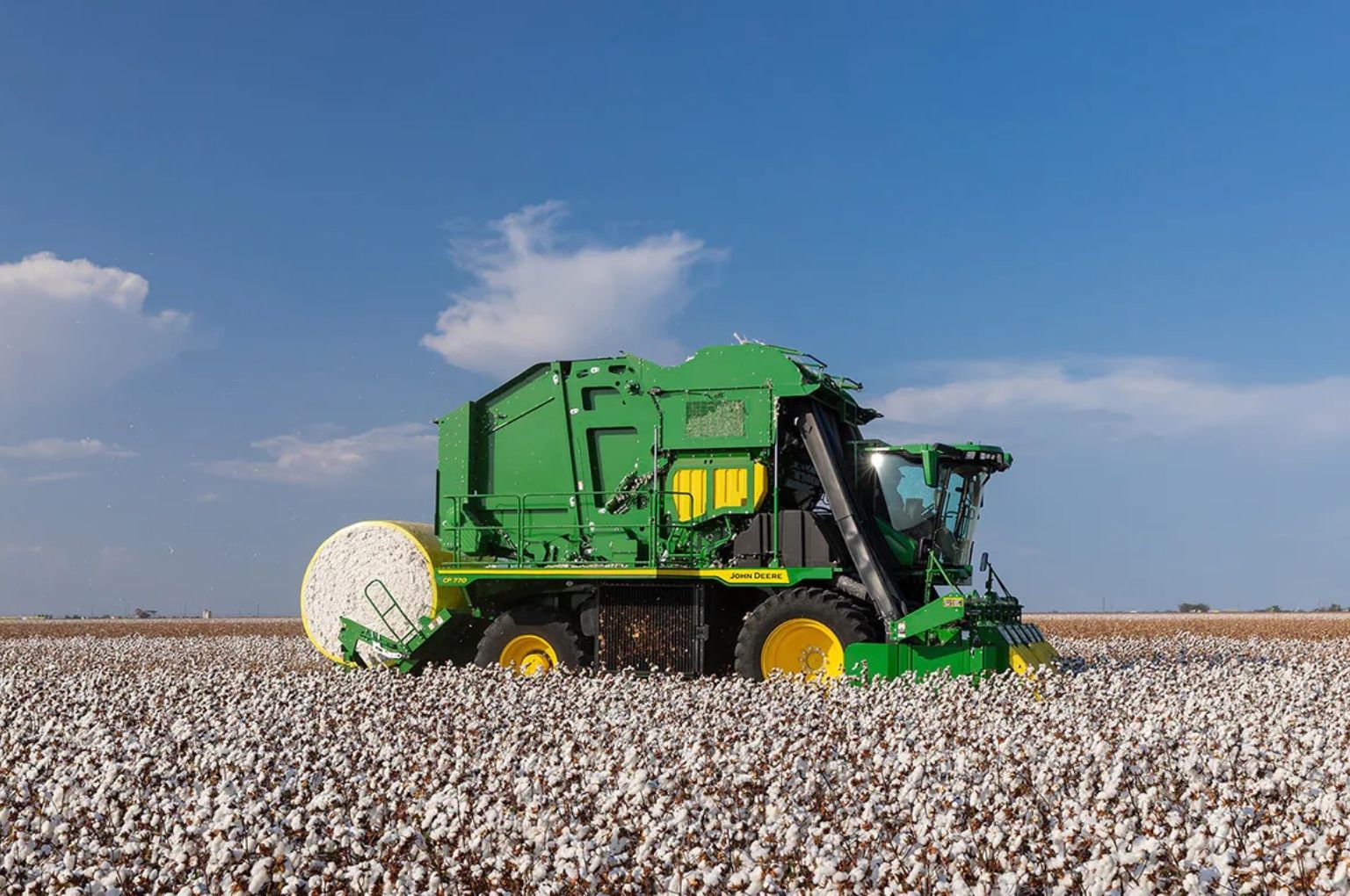 John Deere cotton harvester