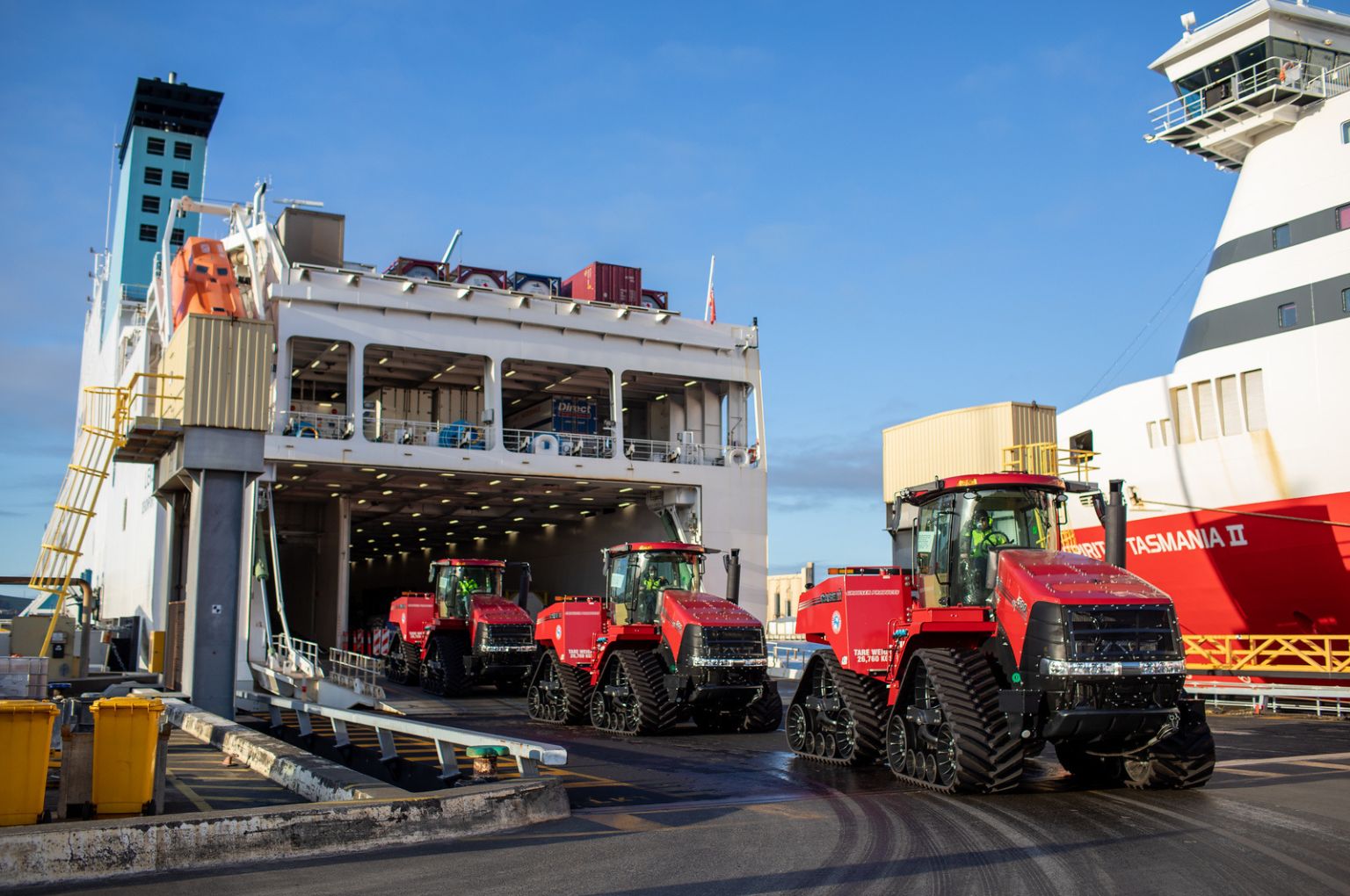 Three Case IH Steiger Quadtrac tractors are preparing to embark for a unique new home in Antarctica