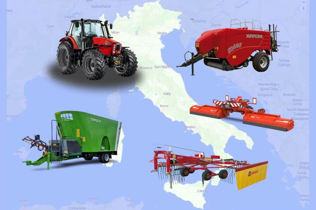 Export decline of ag machinery from Italy