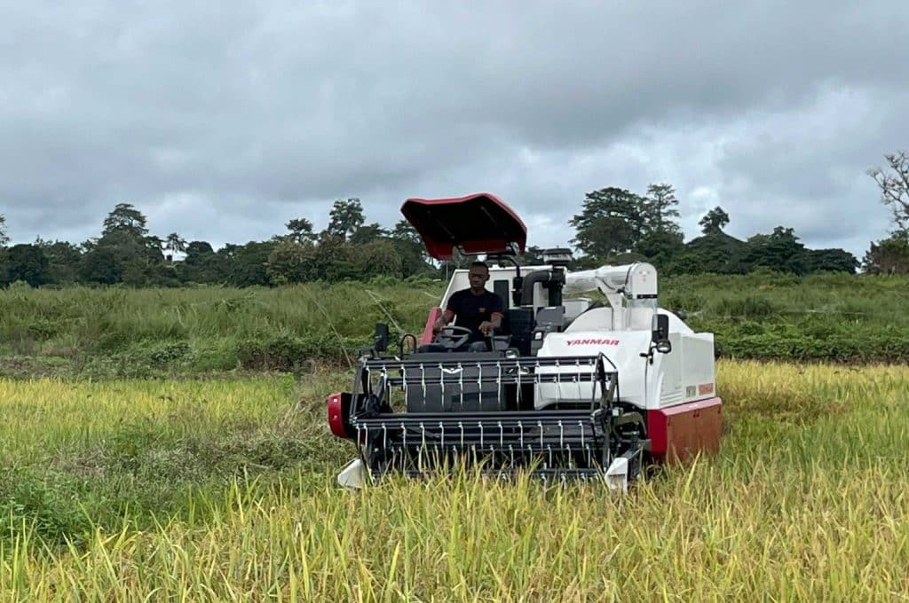 Yanmar combine harvester in Cote d'Ivoire