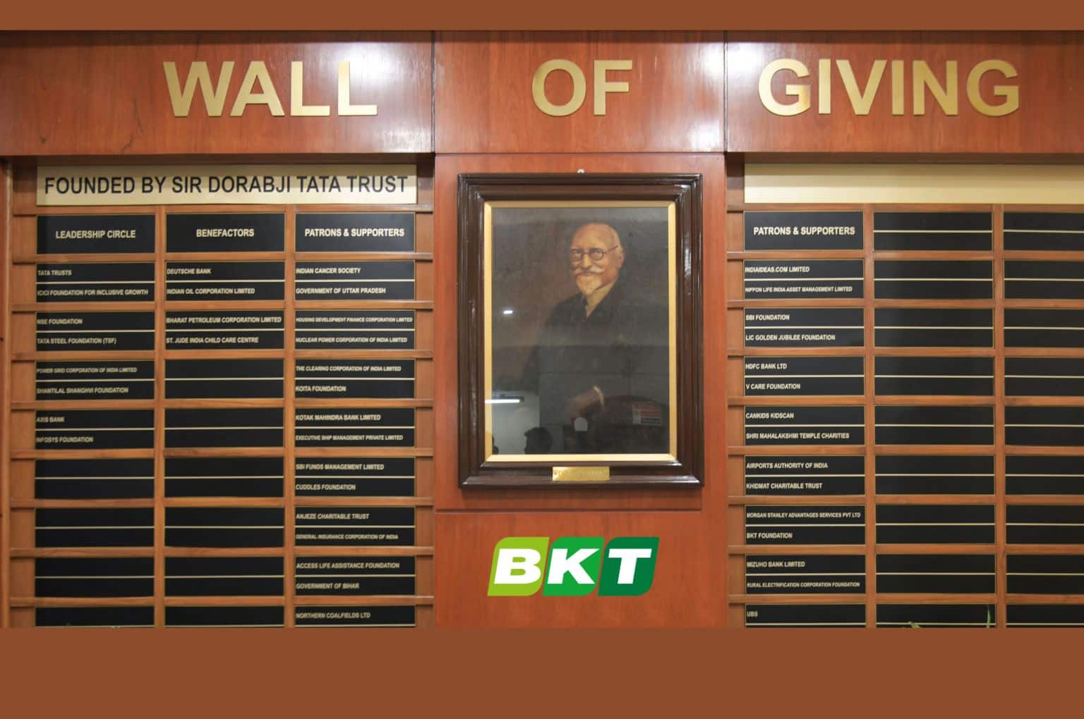 BKT Foundation honored onWall of Giving at Tata Memorial Hospital