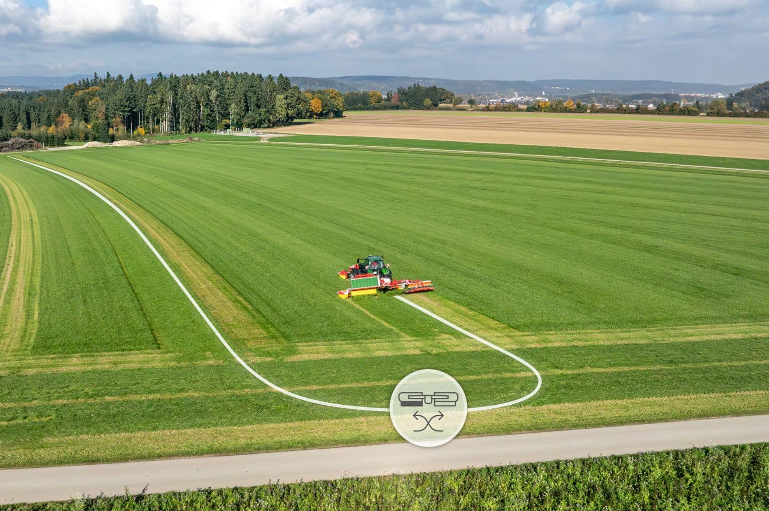 Pöttinger Novacat V automatic swath placement