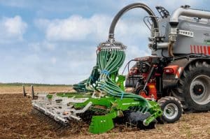 Amazone Catros with Vogelsang slurry distributor