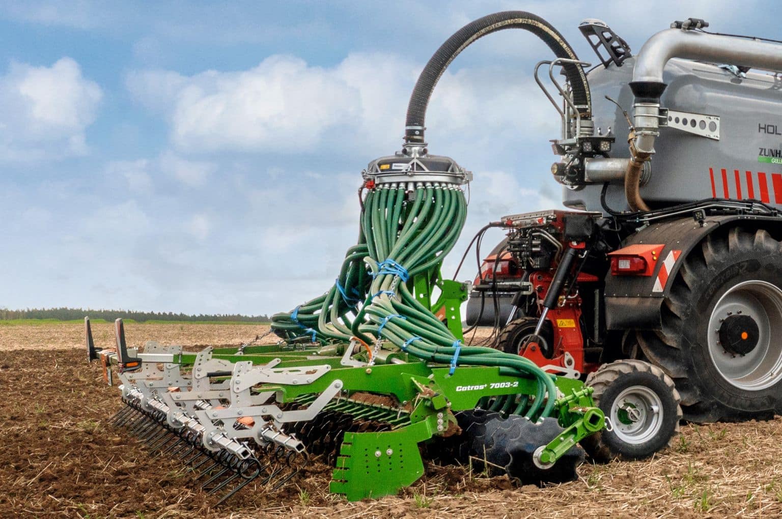 Amazone Catros with Vogelsang slurry distributor