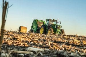 John Deere hands-free baling