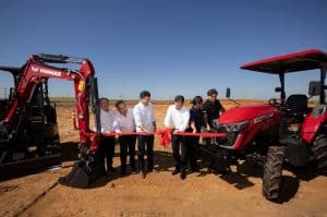 Ribbon-cutting at the ground-breaking ceremony for the new plant. Ribbon-cutting at the ground-breaking ceremony for the new plant.