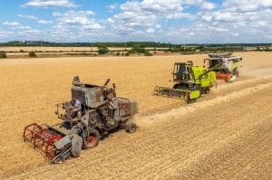 1953 Claas SF, 1968 Claas SENATOR, 2026 Claas Trion 720