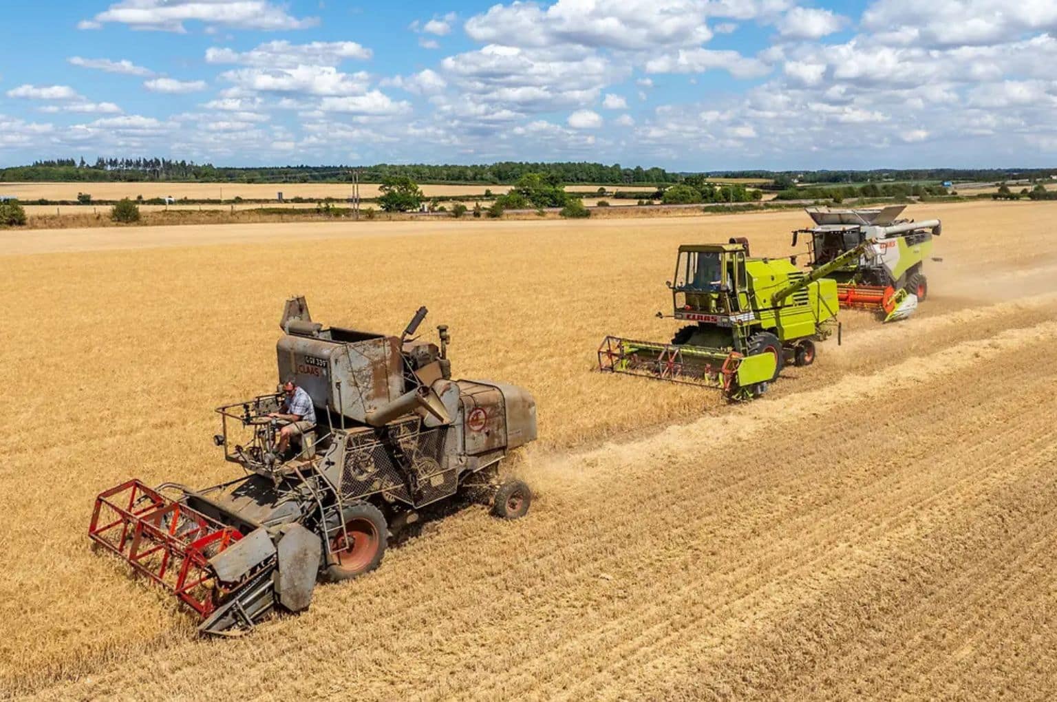 1953 Claas SF, 1968 Claas SENATOR, 2026 Claas Trion 720