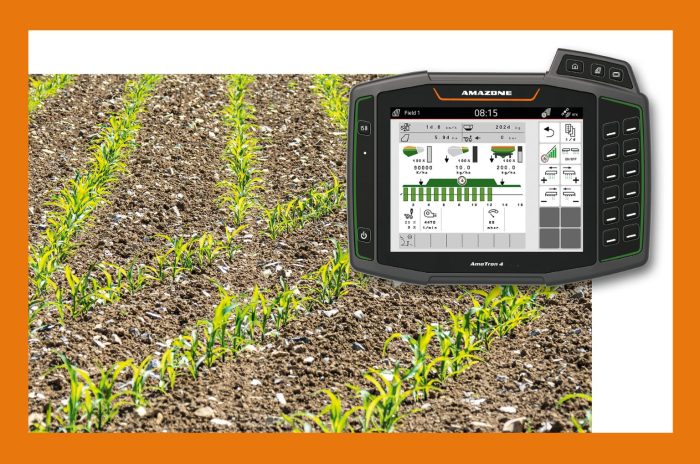 MultiSwitch – the AmaTron 4 ISOBUS terminal enables individual row shut-off on the Precea for seed and fertiliser with the GPS-Switch terminal licence.