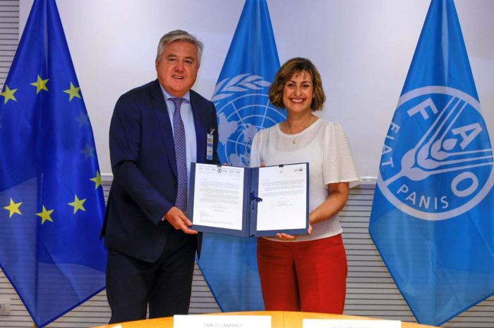 Beth Bechdol, FAO Deputy Director-General, and Carlo Lambro, CEMA Vice President